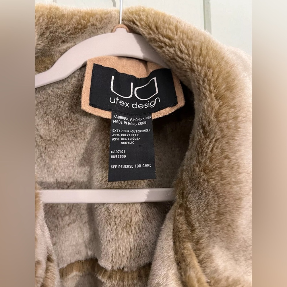 Utex Design Faux Suede Vintage Shearing Penny Lane Coat - Picture 3 of 3
